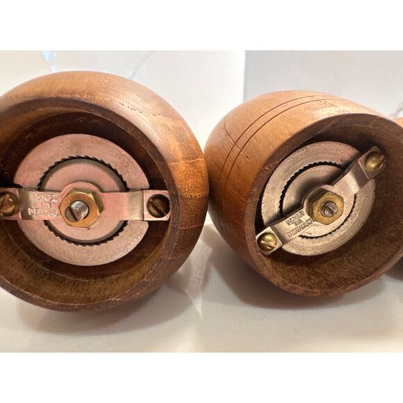 NEW Unique Collection of 5 Vintage Denmark Pepper Mills Teak Wood - Picture 9 of 13